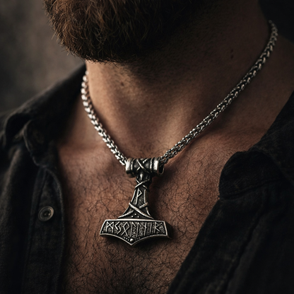 Collier Mjolnir Viking En Acier Inoxydable