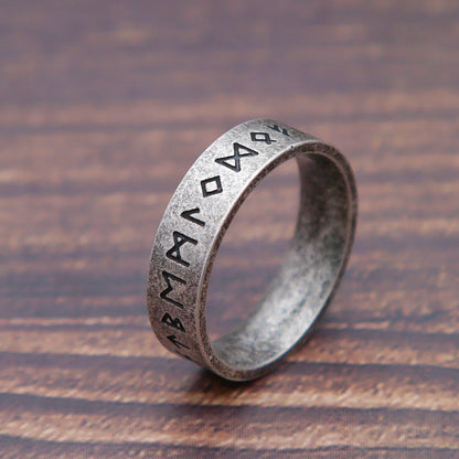 Bague Viking Runiques En Acier 316L – Style Nordique
