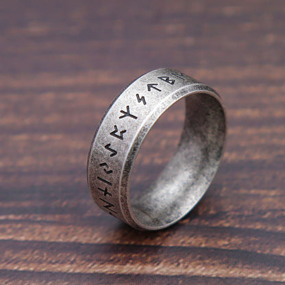 Bague Viking Runiques En Acier 316L – Style Nordique