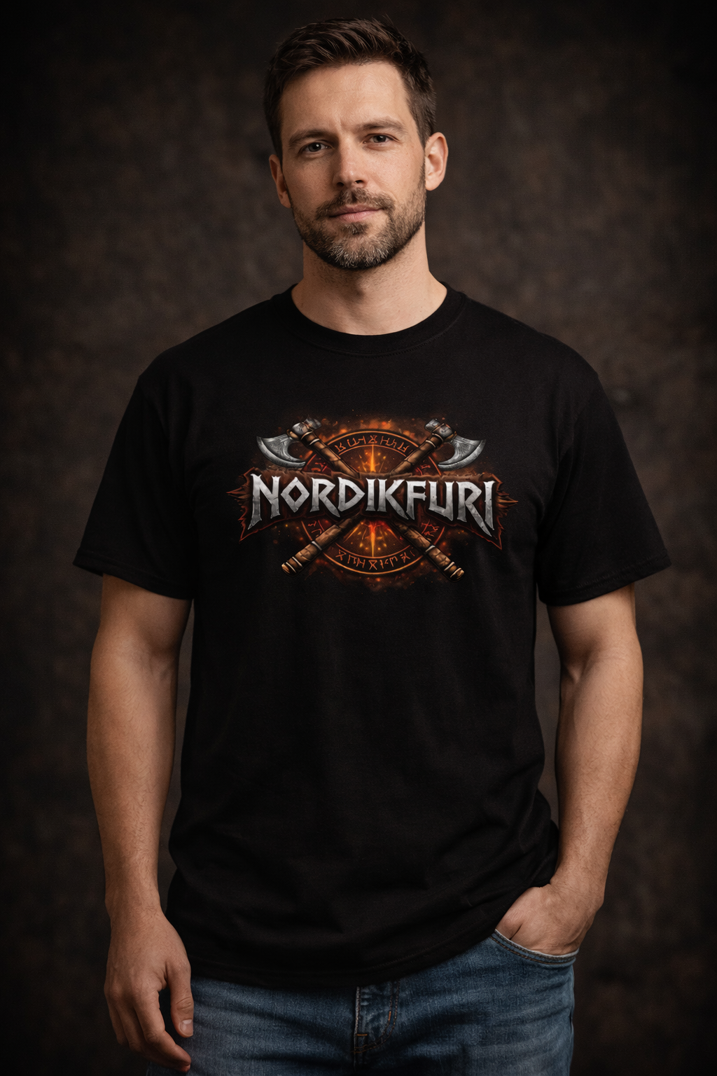 Viking Raven Runic Circle T-Shirt | NordikFuri. - Nordikfuri