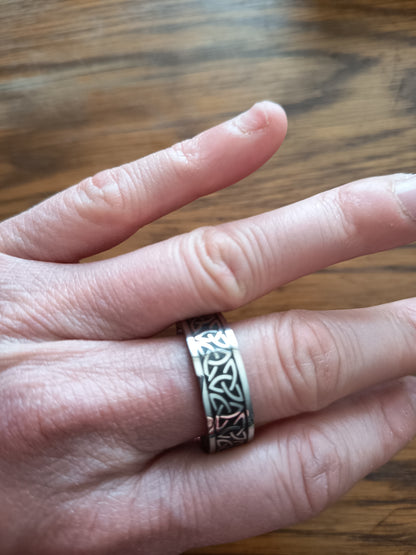Bague Viking Valknut En Acier Inoxydable Authentique