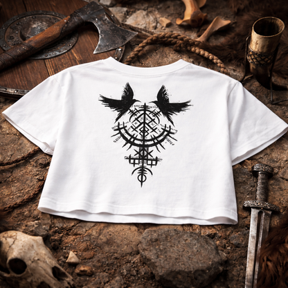 Nordic Raven Crop Top – Viking Back Print. - Nordikfuri