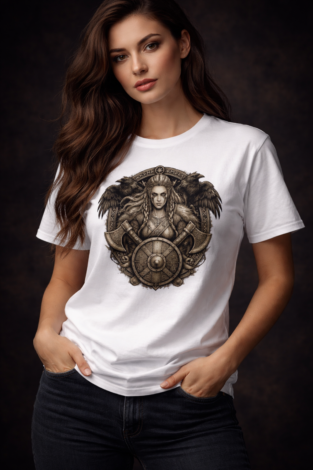 T-shirt Valkyrie Viking Nordikfuri – Guerrière Nordique Premium. - Nordikfuri