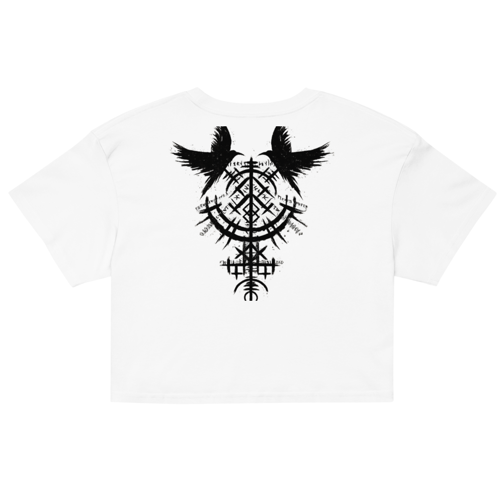 Nordic Raven Crop Top – Viking Back Print. - Nordikfuri